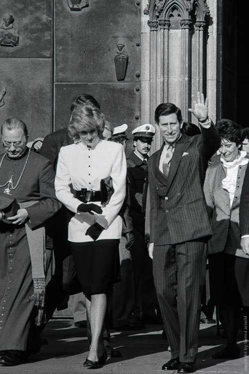 Lady Di und Prinz Charles in Köln 1987. Scan vom Negativ.