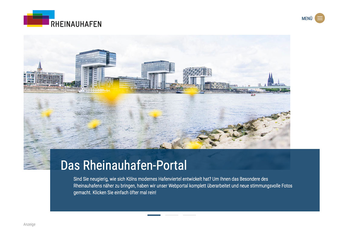 Corporate-Website für den Rheinauhafen - Kranhäuser