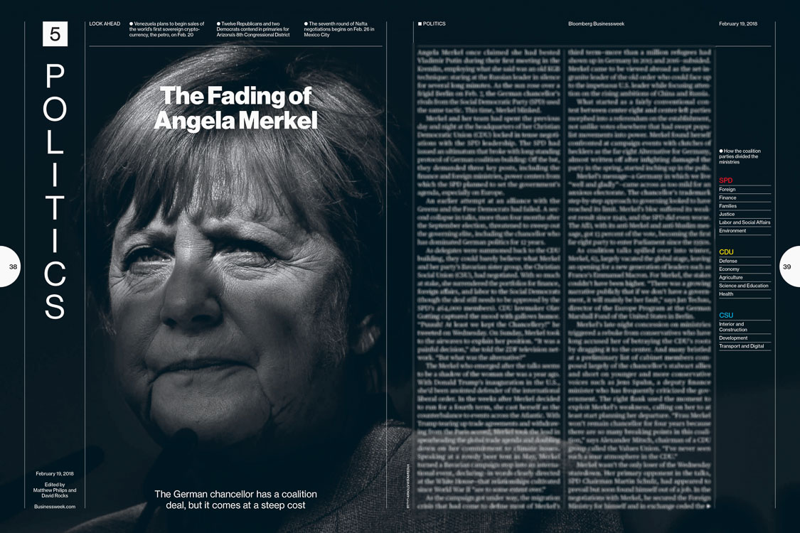 Fotojournalismus, Angela Merkel in Bloomberg Businessweek 2018