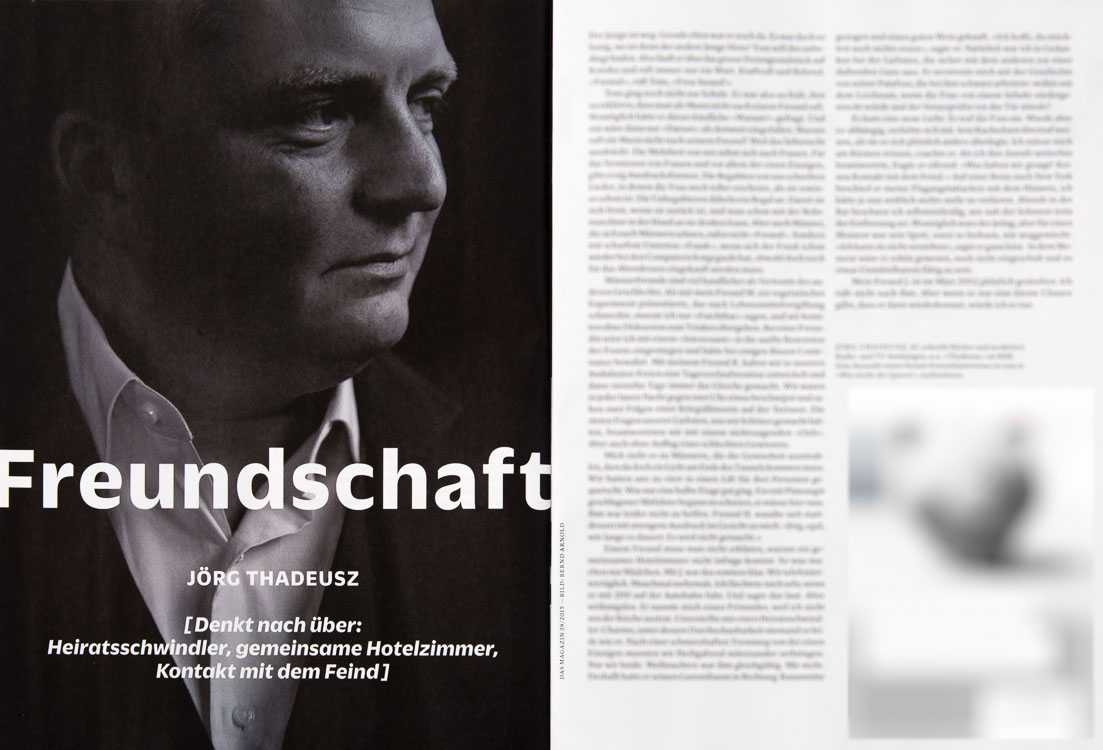 Anchorman Jörg Thadeusz in swiss magazine Das Magazin