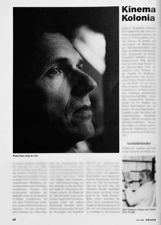 Portrait Michael Merl in Kölner Illustrierte 1990