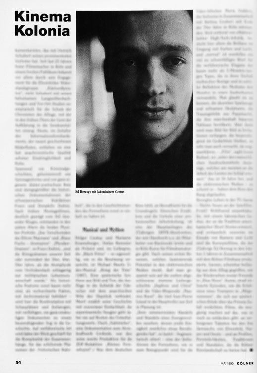 Portrait Ed herzog in Kölner Illustrierte 1990