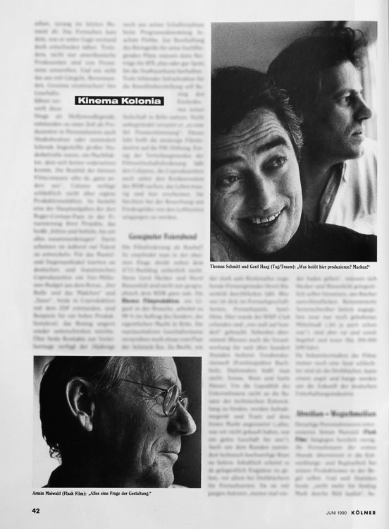 Portrait Fosco und Donatello Dubini in Kölner Illustrierte 1990