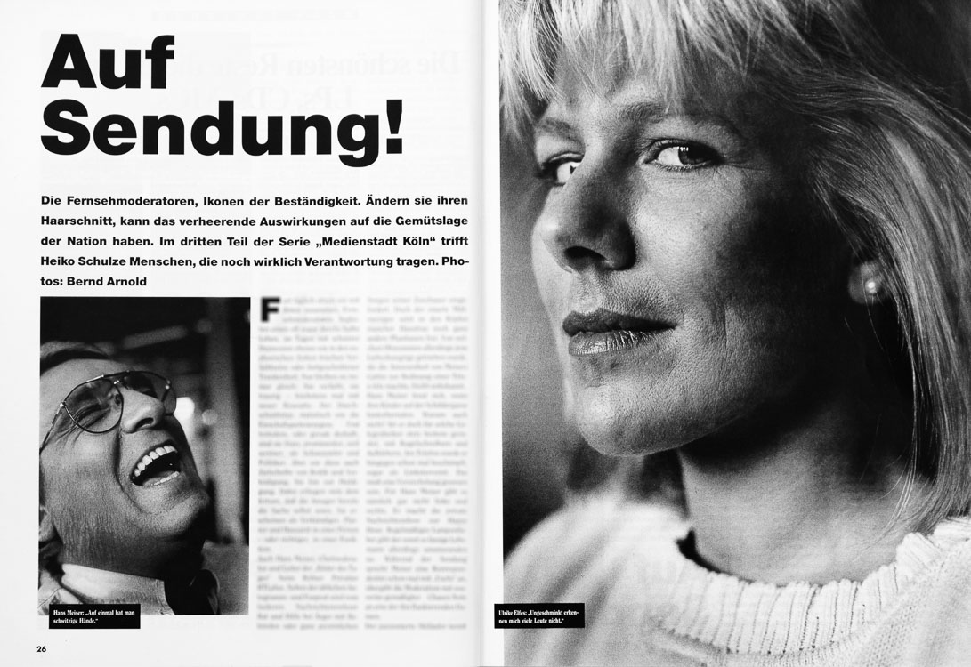 Portrait Hans Meiser und Ulrike von der Groeben in Kölner Illustrierte 1990