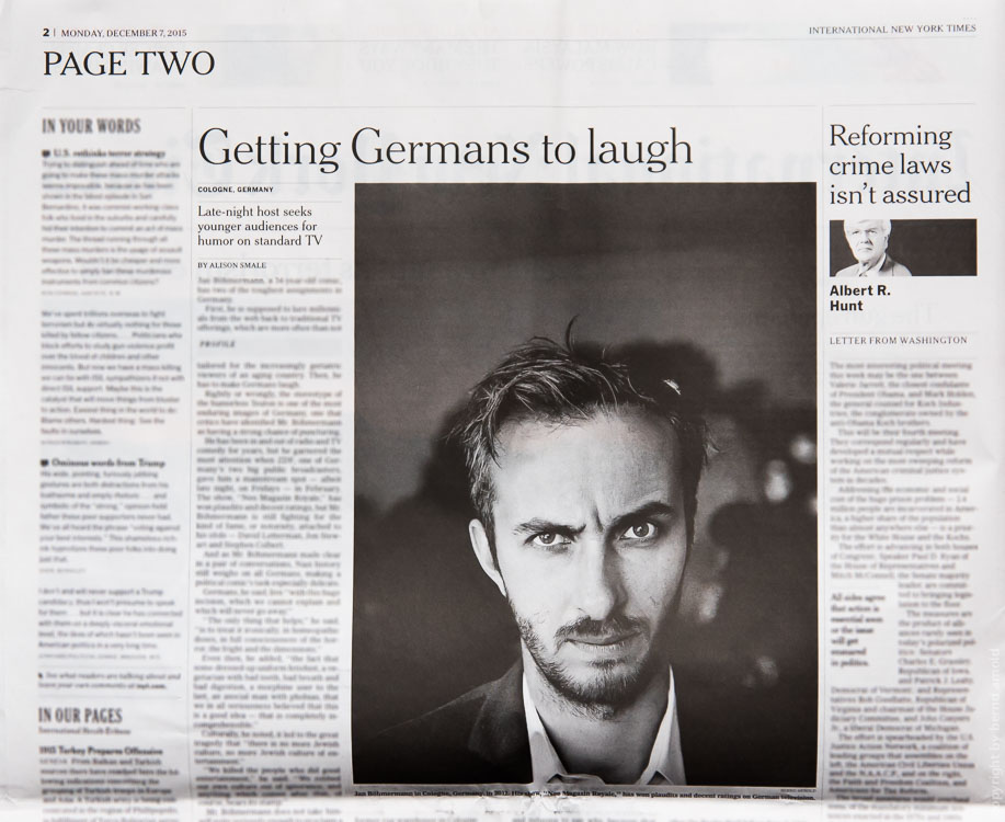 Fotojournalismus, Jan Böhmermann in der New York Times